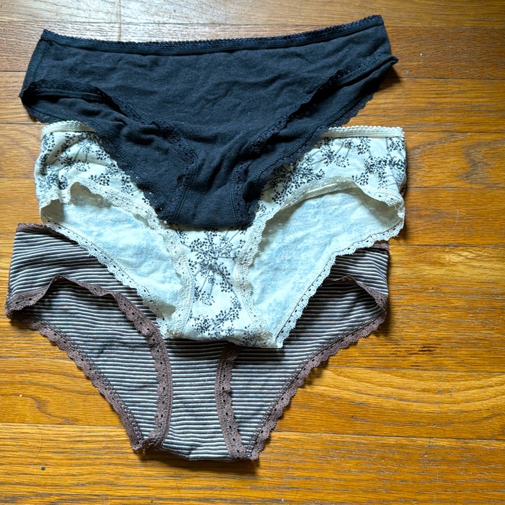 Pact Cream and Grey Underwear Set Classic Bikini Cut